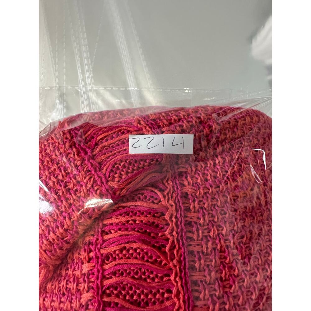 Tory Burch Brielle Runway Knit Top V-Neck Pink Orange 100% Cotton Sz S Great! - Picture 5 of 6